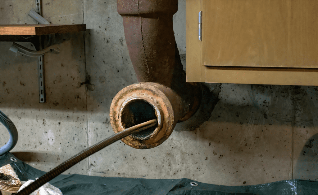 Flushing a clogged Drain